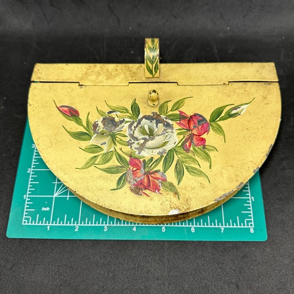 Vintage 1970s Toleware Crumb Tray Silent Butler Not Cleaned Afraid to Mess up‎ - Picture 2 of 14